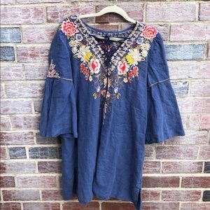 Johnny Was Workshop denim floral dress